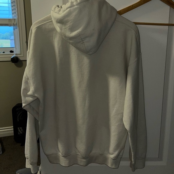 White hoodie. Size L. Signage: VACCINATED AND READY TO FUCK. - Picture 3 of 4